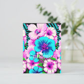 Carte Postale Fleurs Hibiscus multicolores Thunder_Cove (Debout devant)