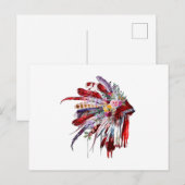 Carte Postale Fleurs indiennes amérindiennes featehhhoutte (Devant / Derrière)