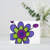 Carte Postale Fleurs Indigo & Green Fun (Debout devant)