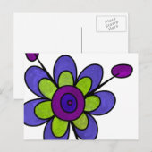 Carte Postale Fleurs Indigo & Green Fun (Devant / Derrière)