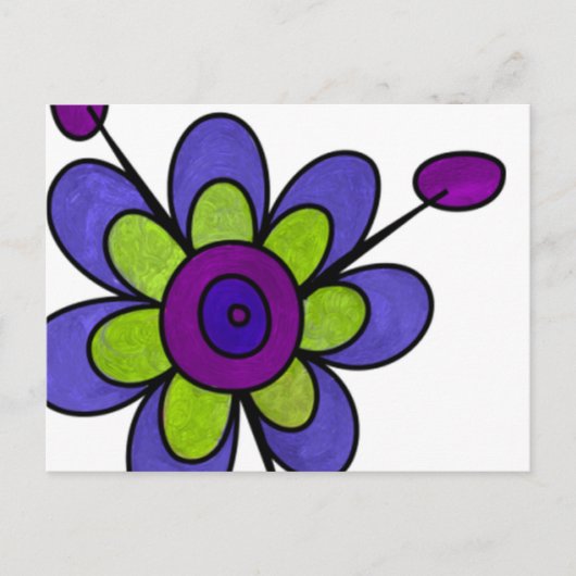 Carte Postale Fleurs Indigo & Green Fun (Devant)