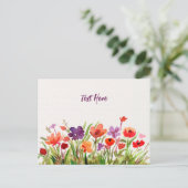 Carte postale Fleurs Jardin Aquarelle (Debout devant)