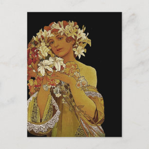 Carte Postale Fleurs jaunes 1897