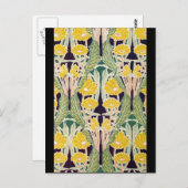 Carte Postale Fleurs jaunes Art Nouveau (Devant / Derrière)
