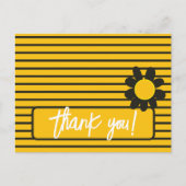 Carte Postale Fleurs jaunes et noires Merci (Devant)