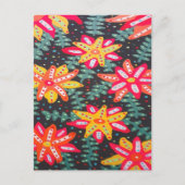 Carte Postale Fleurs jaunes et orange en gras sur noir (Devant)