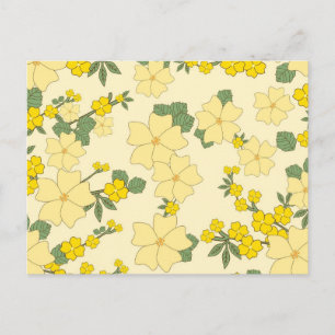 Carte Postale Fleurs jaunes vintages