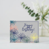 Carte Postale Fleurs Joyeux Anniversaire (Debout devant)