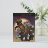 Carte Postale Fleurs Kitsune et Columbine (Debout devant)