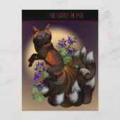 Carte Postale Fleurs Kitsune et Columbine (Devant)