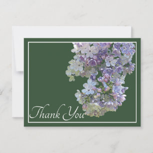Carte Postale Fleurs Lilac Merci Arrière - plan vert