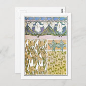 Carte Postale Fleurs Lily de style Art Nouveau, Mucha (Devant / Derrière)
