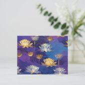 carte postale fleurs lotus (Debout devant)