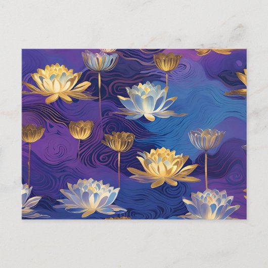 carte postale fleurs lotus (Devant)