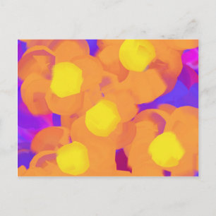 Carte Postale Fleurs Lumineuses Orange
