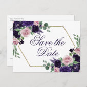 Carte Postale Fleurs Luxuriantes | Rose Violette et Rose Enregis (Devant / Derrière)