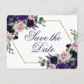 Carte Postale Fleurs Luxuriantes | Rose Violette et Rose Enregis (Devant)