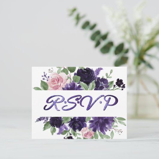 Carte Postale Fleurs luxuriantes | Roses violettes et roses rose (Debout devant)