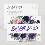 Carte Postale Fleurs luxuriantes | Roses violettes et roses rose (Devant / Derrière)