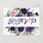 Carte Postale Fleurs luxuriantes | Roses violettes et roses rose (Devant)