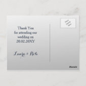 Carte Postale fleurs marine et argent mariage d'aquarelle (Dos)