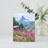 Carte Postale Fleurs | Matterhorn d'été Suisse (Debout devant)