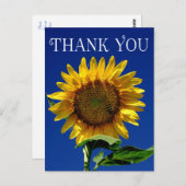 Carte postale fleurs Merci jaune tournesol fleuri (Devant / Derrière)