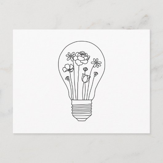 Carte Postale Fleurs mignonnes dans la conception des lignes d'a (Devant)