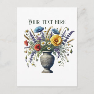 Carte Postale Fleurs mixtes mignonnes personnalisables