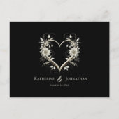 Carte Postale Fleurs modernes avec un coeur-RSVP-Mariage- (Devant)