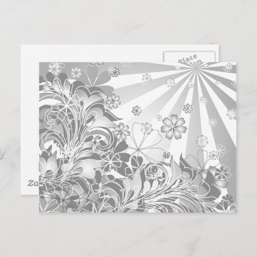 Carte Postale fleurs monochromes (Devant / Derrière)