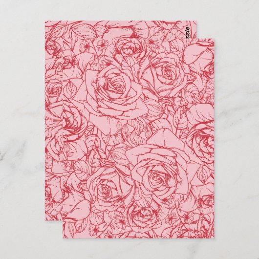 Carte Postale Fleurs Motif 14 (Devant / Derrière)