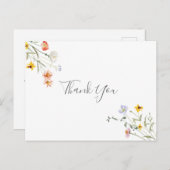 Carte Postale Fleurs multicolores sauvages remerciements (Devant / Derrière)