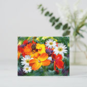 Carte Postale Fleurs murales colorées (Debout devant)