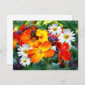 Carte Postale Fleurs murales colorées (Devant / Derrière)