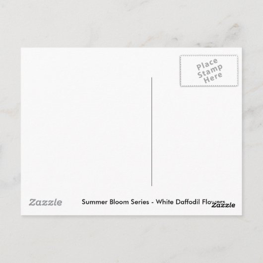 Carte postale Fleurs Narcisse Blanches (Dos)