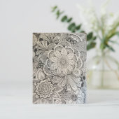 Carte Postale Fleurs noir et blanc (Debout devant)