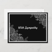 Carte Postale Fleurs noires de sympathie et de condoléances (Devant / Derrière)