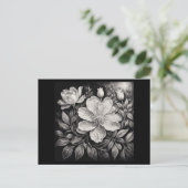 Carte Postale Fleurs noires et blanches (Debout devant)