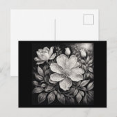 Carte Postale Fleurs noires et blanches (Devant / Derrière)