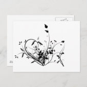 Carte Postale Fleurs Noires Et Blanches (Devant / Derrière)