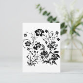 Carte Postale Fleurs noires et blanches (Debout devant)