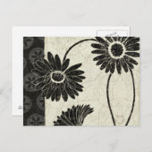 Carte Postale Fleurs noires et blanches (Devant / Derrière)
