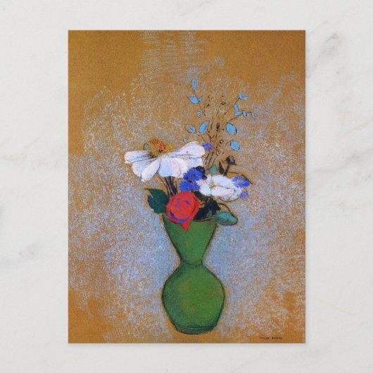 Carte Postale Fleurs Odilon Redon vintage dans Vase (Devant)