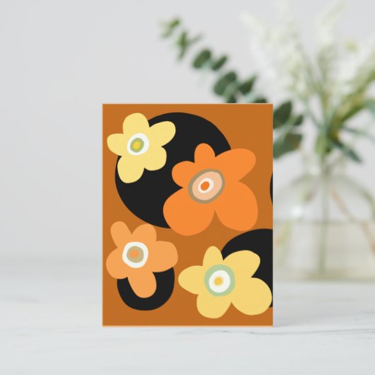 Carte Postale Fleurs orange et marron (Debout devant)