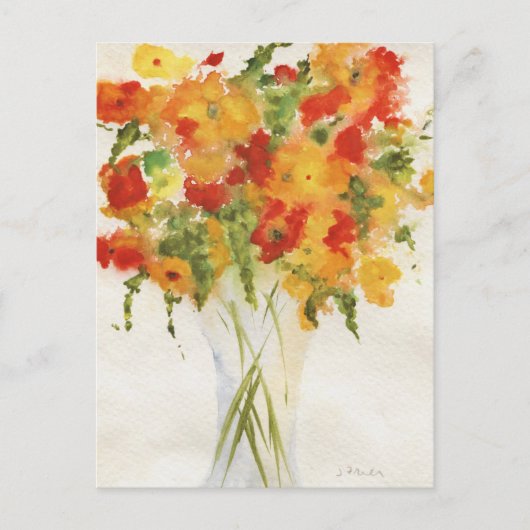Carte Postale Fleurs orange jaune (Devant)
