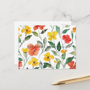 Carte Postale Fleurs orange jaune