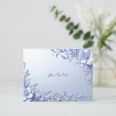 Carte postale Fleurs Ornées Bleues avec Perles (Debout devant)