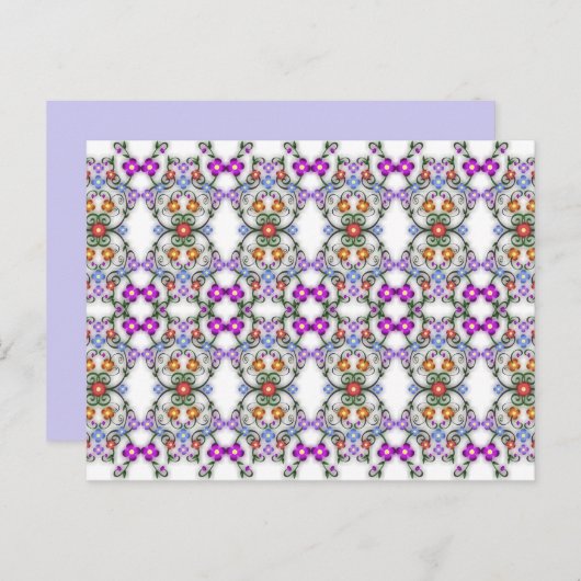 carte postale fleurs ornementales (Devant / Derrière)