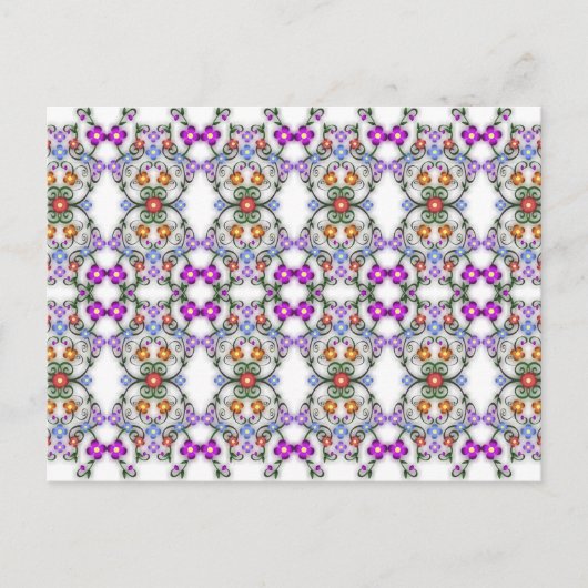 carte postale fleurs ornementales (Devant)